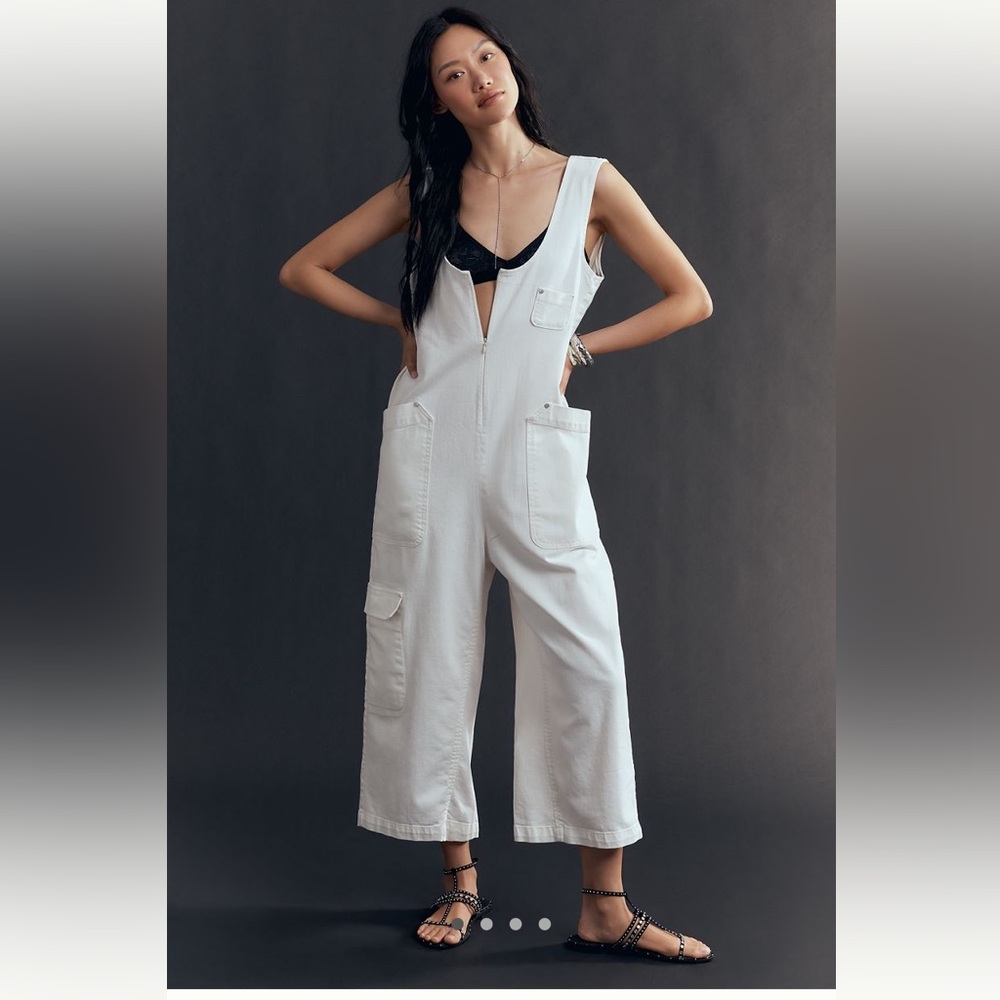 Pilcro Zip-Front Wide-Leg Overalls